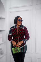 Load image into Gallery viewer, VANESSA - African Print Long Bomber Jacket