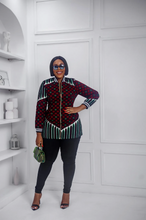 Load image into Gallery viewer, VANESSA - African Print Long Bomber Jacket