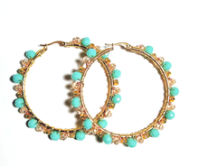 Load image into Gallery viewer, Turqs and Caicos Hoop Earrings